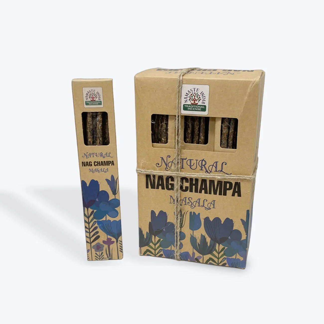 Natural Nag Champa Masala incense sticks in eco-friendly packaging