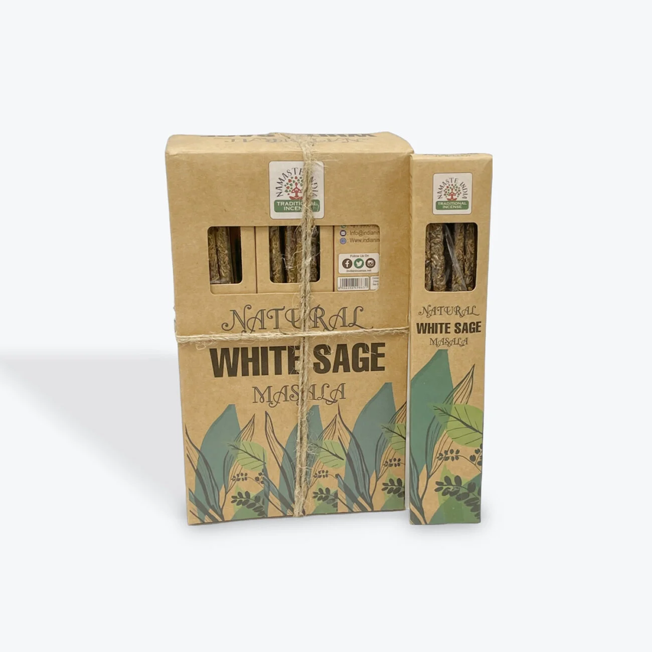 Natural White Sage Masala incense sticks in eco-friendly packaging